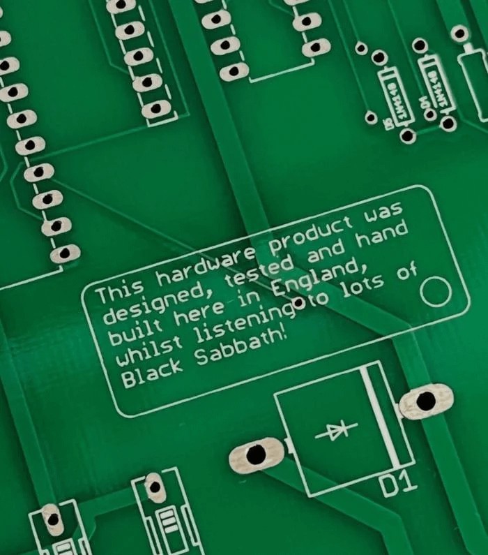 This hardware product was designed, tested and hand built here in England, whilst listening to lots of Black Sabbath!